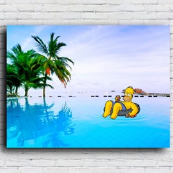 Картина на холсте Гомер в бассейне - фото 10174