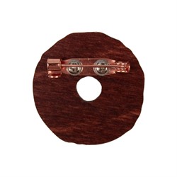 Деревянный значок Пончик, надежное крепление