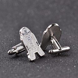 Запонки R2-D2 (007-010-01-1), вид спереди и сзади