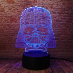Светильник с эффектом 3D Дарт Вейдер (300-001-00-1) на фоне кирпичной стены