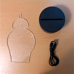 Светильник с эффектом 3D BB8 (300-011-00-1), основные детали комплекта