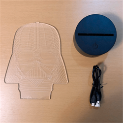 Светильник с эффектом 3D Дарт Вейдер (300-001-00-1), основные детали комплекта