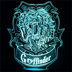 Светильник с эффектом 3D Гриффиндор, бирюзовое свечение