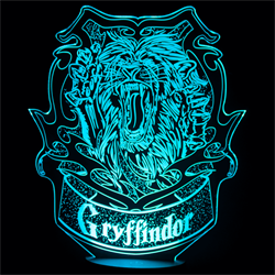 Светильник с эффектом 3D Гриффиндор, голубое свечение