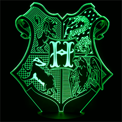 Светильник с эффектом 3D Хогвартс, зелёная подсветка