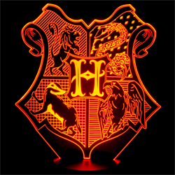 Светильник с эффектом 3D Хогвартс, красная подсветка