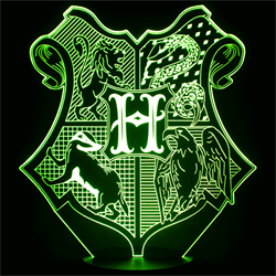Светильник с эффектом 3D Хогвартс, салатовая подсветка