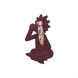 Деревянный значок Рик, надёжное крепление