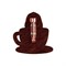 Деревянный значок May the coffee be with you, крепление Деревянный значок May the coffee be with you, крепление